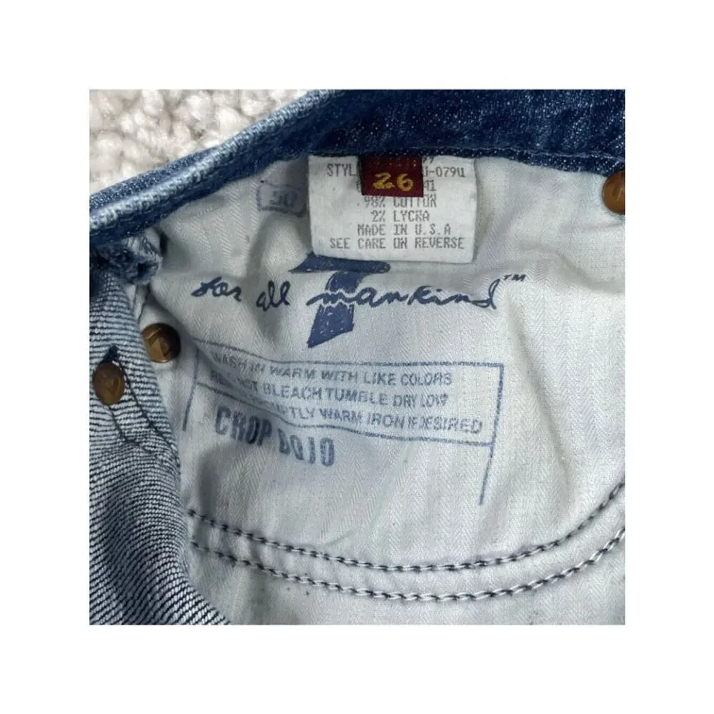 7 For All Mankind Dojo Crop Jean Low Rise Womens 26